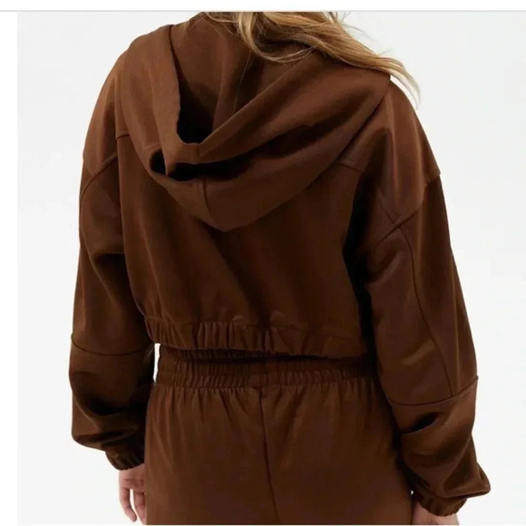 BDG Urban Outfitters Raina Brown Cropped Jacket Hooded XL *no drawstring - Picture 8 of 10